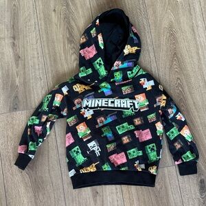 H&M Black Minecraft All-Over Character Print Hoodie
